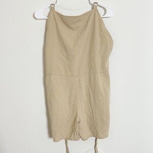 BaseRange raw silk sleeveless romper